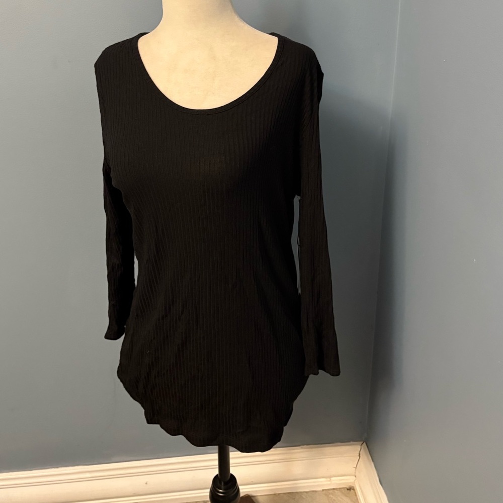 Adrienne Vittadini Black Long Sleeve Top